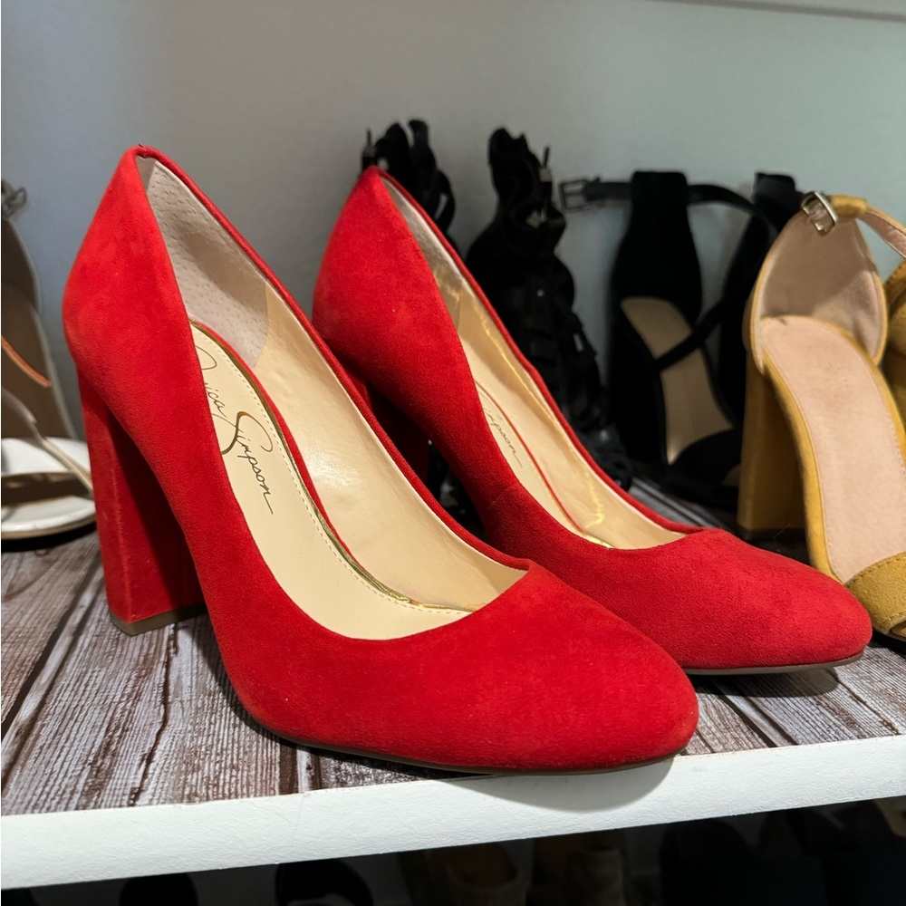 Jessica Simpson red Heels